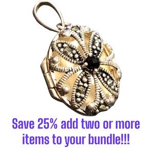 STERLING SILVER Vintage Pendant Locket MARKED 925 NV=FROM NEVADA SILVER MINE#101